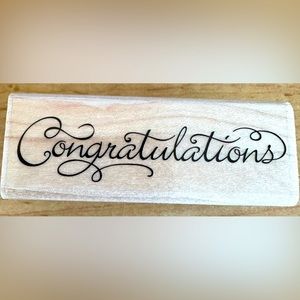 Stampabilities Congratulations DR1028 Congrats Wood Mounted Rubber Stamp